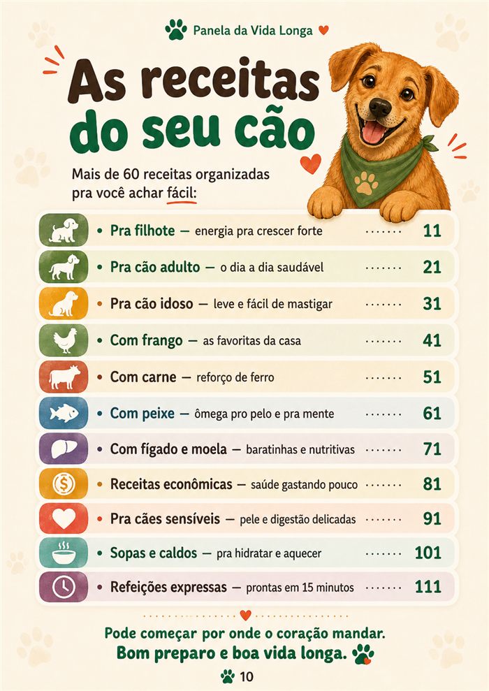 Página de receita do e-book Panela da Vida Longa